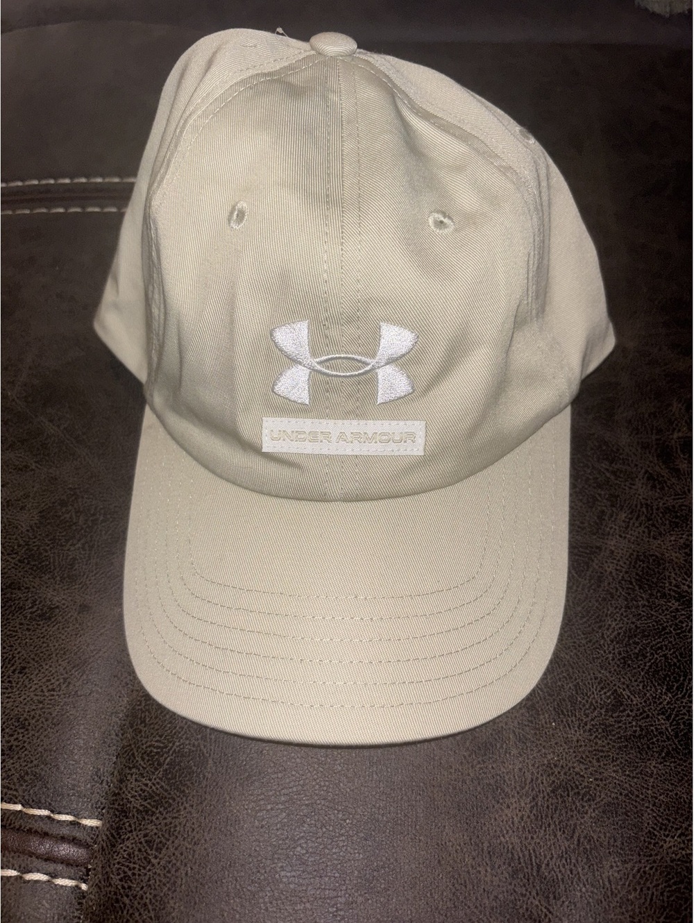 NWT Under Armour Khaki Adjustable Dad Hat Cap OSFM Unisex Casual Golf